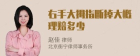 右手大拇指断掉大概理赔多少