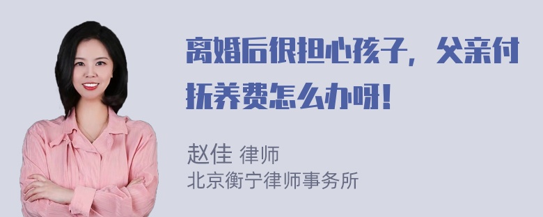 离婚后很担心孩子，父亲付抚养费怎么办呀！