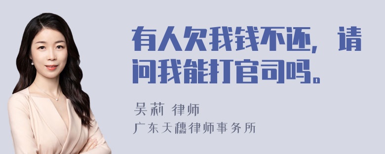 有人欠我钱不还，请问我能打官司吗。