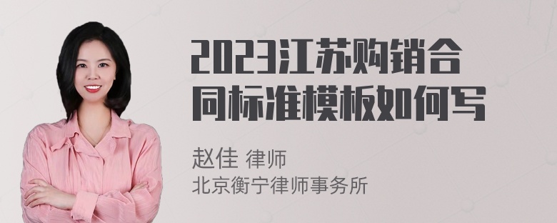 2023江苏购销合同标准模板如何写