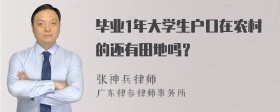 毕业1年大学生户口在农村的还有田地吗？