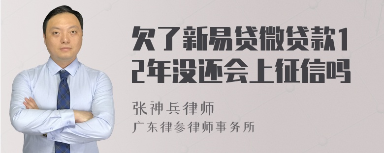 欠了新易贷微贷款12年没还会上征信吗