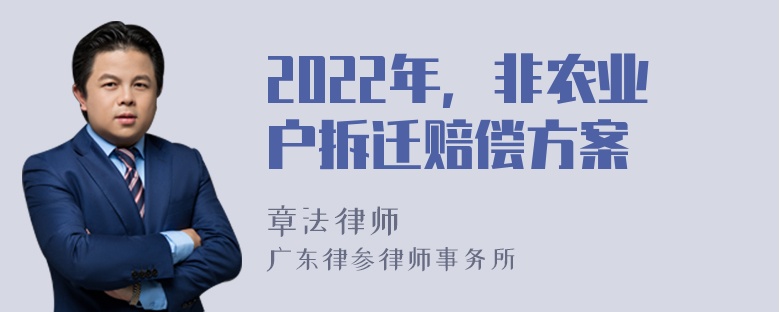 2022年，非农业户拆迁赔偿方案