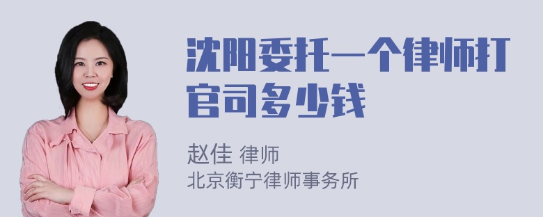 沈阳委托一个律师打官司多少钱