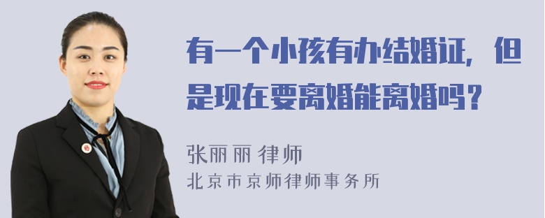 有一个小孩有办结婚证，但是现在要离婚能离婚吗？