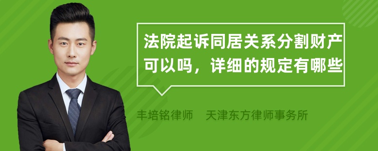 法院起诉同居关系分割财产可以吗，详细的规定有哪些