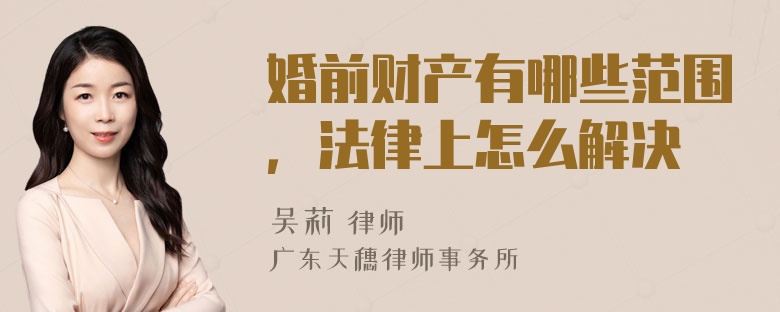 婚前财产有哪些范围，法律上怎么解决