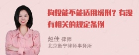 拘役能不能适用缓刑？有没有相关的规定条例