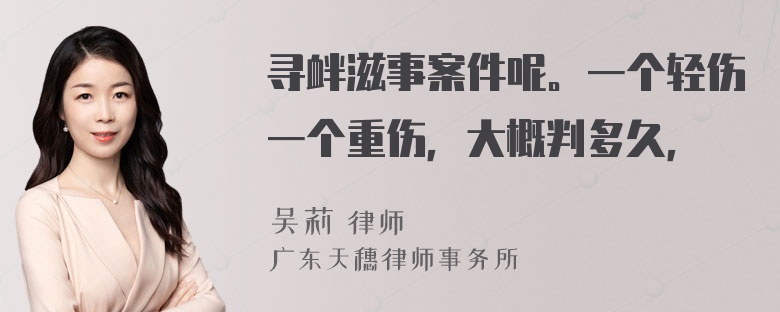 寻衅滋事案件呢。一个轻伤一个重伤，大概判多久，