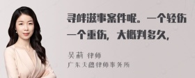 寻衅滋事案件呢。一个轻伤一个重伤，大概判多久，