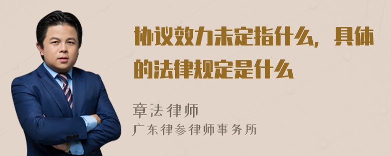 协议效力未定指什么，具体的法律规定是什么