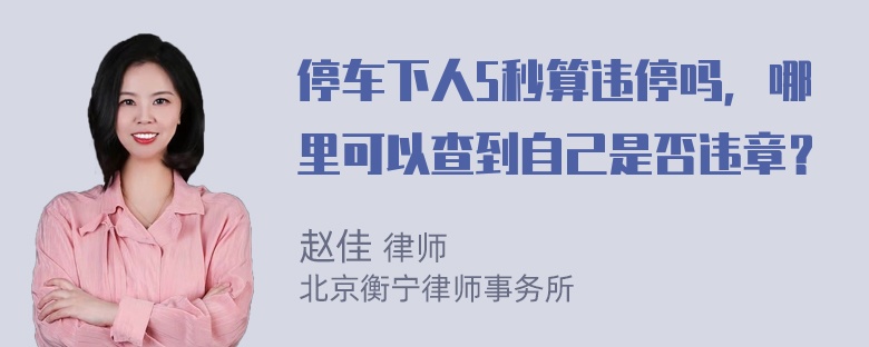 停车下人5秒算违停吗，哪里可以查到自己是否违章？