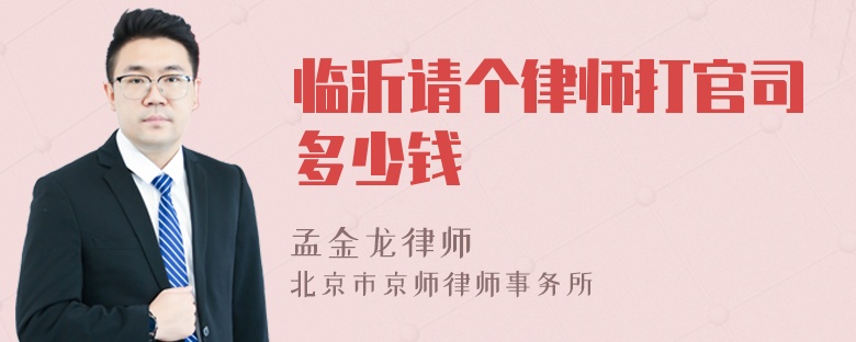 临沂请个律师打官司多少钱