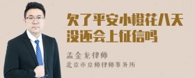 欠了平安小橙花八天没还会上征信吗