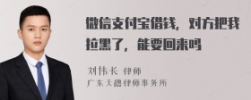 微信支付宝借钱，对方把我拉黑了，能要回来吗