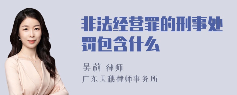 非法经营罪的刑事处罚包含什么