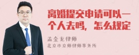 离婚提交申请可以一个人去吗，怎么规定