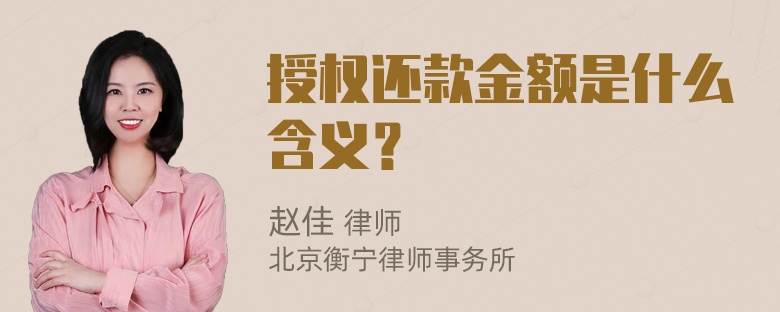 授权还款金额是什么含义？