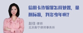 信用卡诈骗罪怎样处置，量刑标准，判多少年啊？