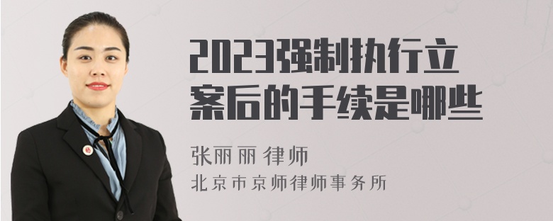 2023强制执行立案后的手续是哪些