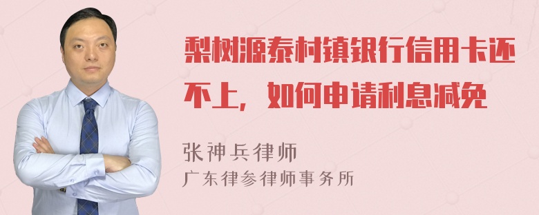 梨树源泰村镇银行信用卡还不上，如何申请利息减免
