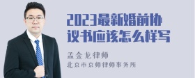 2023最新婚前协议书应该怎么样写