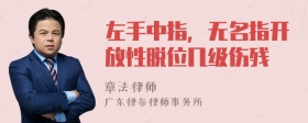 左手中指，无名指开放性脱位几级伤残