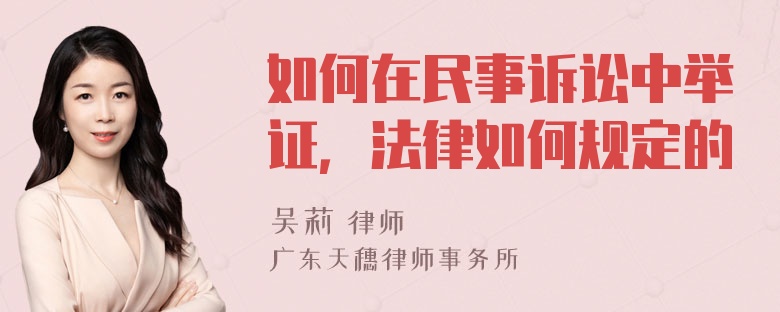 如何在民事诉讼中举证，法律如何规定的