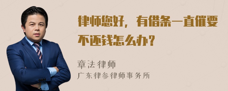 律师您好，有借条一直催要不还钱怎么办？