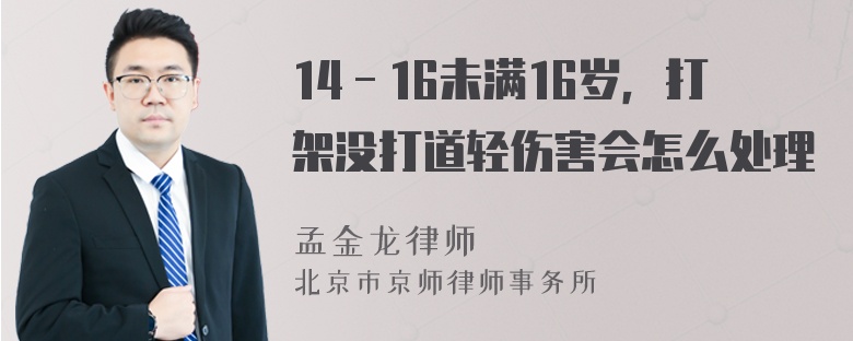 14－16未满16岁，打架没打道轻伤害会怎么处理