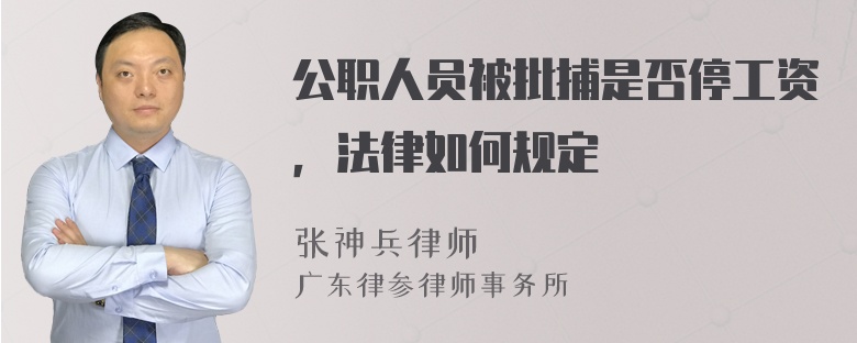 公职人员被批捕是否停工资，法律如何规定