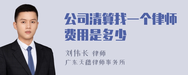 公司清算找一个律师费用是多少