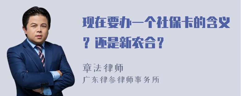 现在要办一个社保卡的含义？还是新农合？