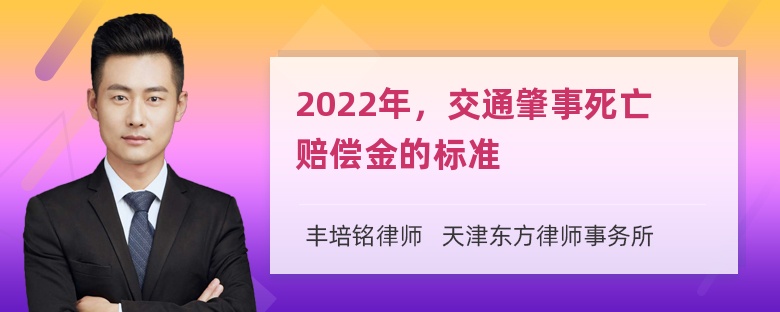 2022年，交通肇事死亡赔偿金的标准