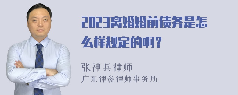 2023离婚婚前债务是怎么样规定的啊？