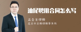 汕尾聘用合同怎么写