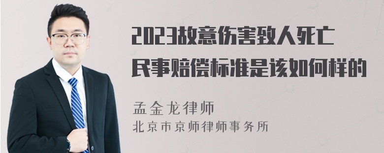 2023故意伤害致人死亡民事赔偿标准是该如何样的