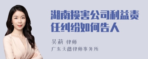 湖南损害公司利益责任纠纷如何告人