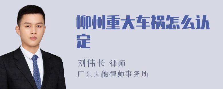 柳州重大车祸怎么认定