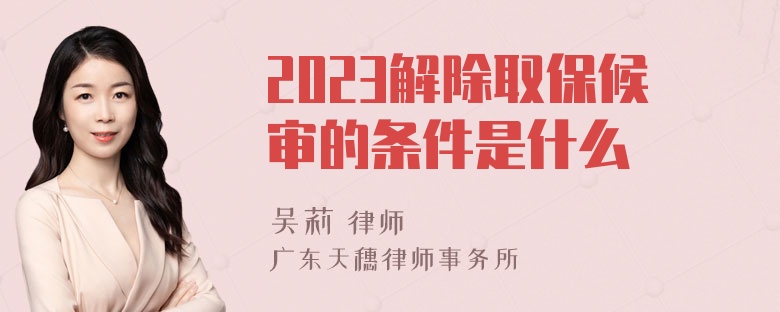 2023解除取保候审的条件是什么