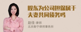 股东为公司担保属于夫妻共同债务吗