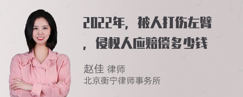 2022年，被人打伤左臂，侵权人应赔偿多少钱