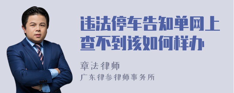 违法停车告知单网上查不到该如何样办