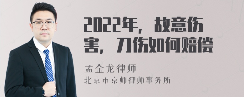 2022年，故意伤害，刀伤如何赔偿