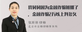 我舅舅因为金融诈骗被抓了，金融诈骗2万以上判多久