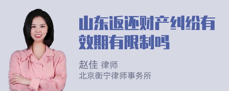 山东返还财产纠纷有效期有限制吗