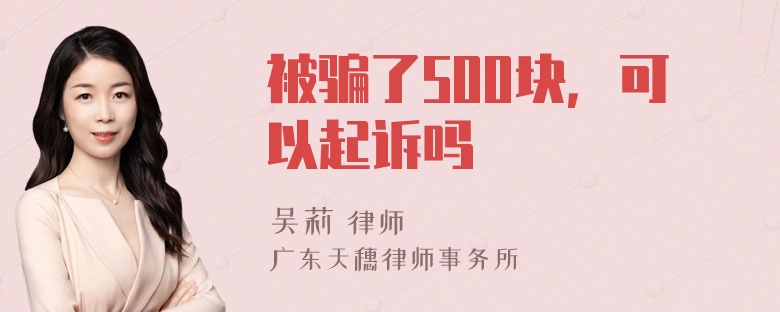 被骗了500块，可以起诉吗