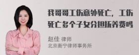 我哥哥工伤意外死亡，工伤死亡多个子女分担抚养费吗