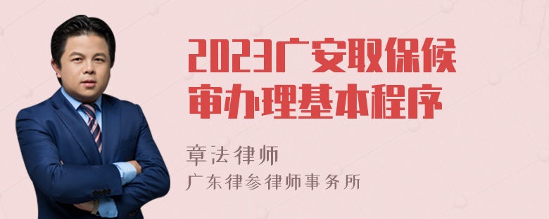 2023广安取保候审办理基本程序