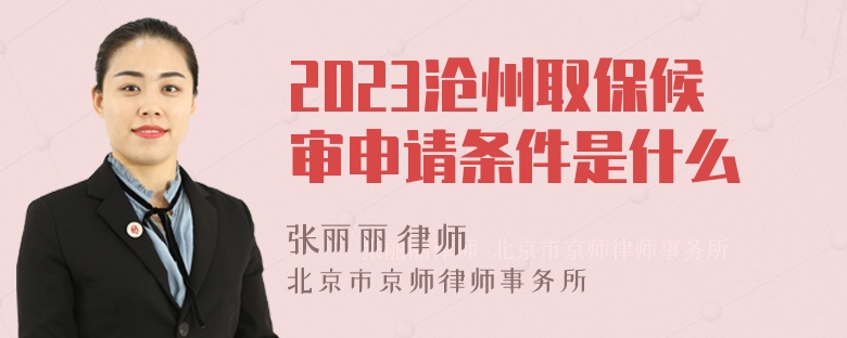 2023沧州取保候审申请条件是什么